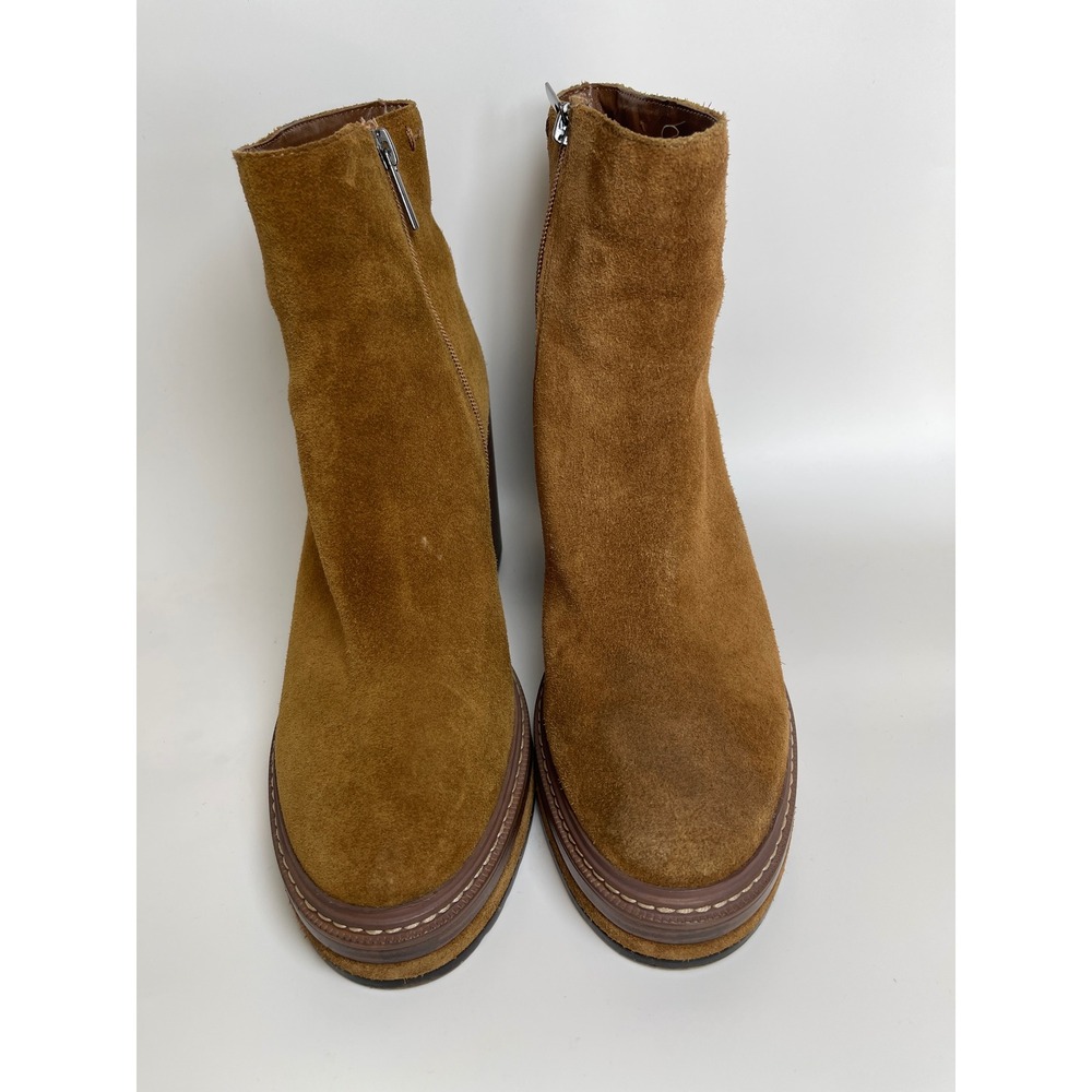Steve Madden Camel Suede Platform Block Chunky Heel Ankle Boots Size 10 M - Picture 2 of 10